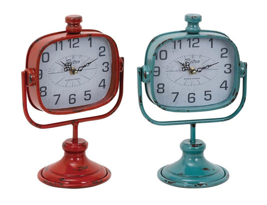 VINTAGE MULTICOLORED METAL CLOCK
