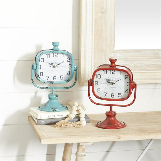 VINTAGE MULTICOLORED METAL CLOCK