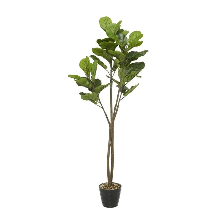 Black Vinyl Contemporary Fiddle Leaf Artificial Tree