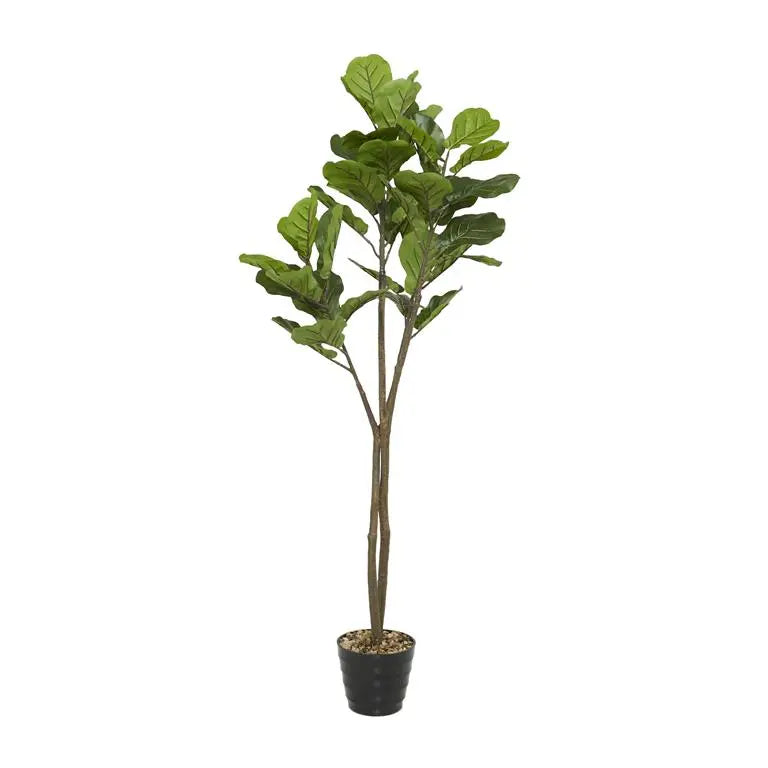 Black Vinyl Contemporary Fiddle Leaf Artificial Tree