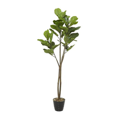 Black Vinyl Contemporary Fiddle Leaf Artificial Tree