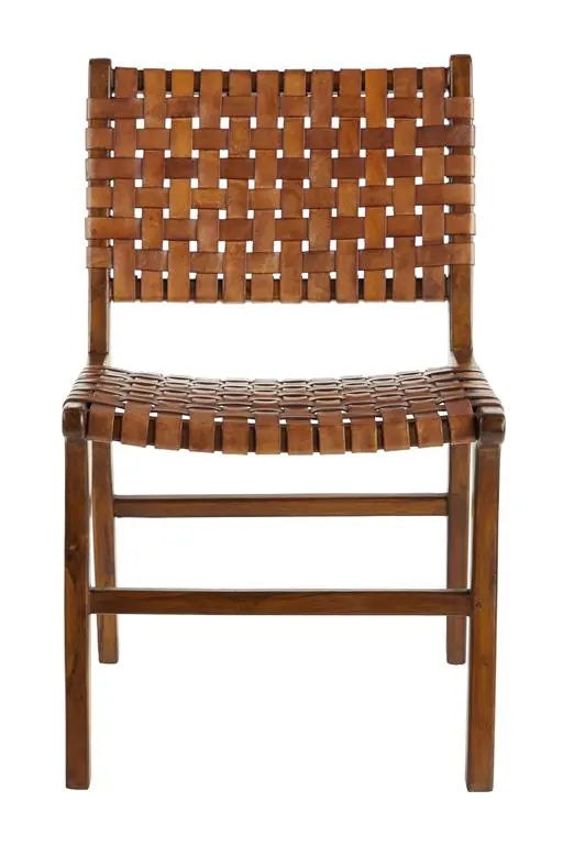 Brown Teak Wood Dining Chair