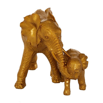 GOLD POLYSTONE ELEPHANT SCULPTURE