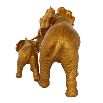 GOLD POLYSTONE ELEPHANT SCULPTURE