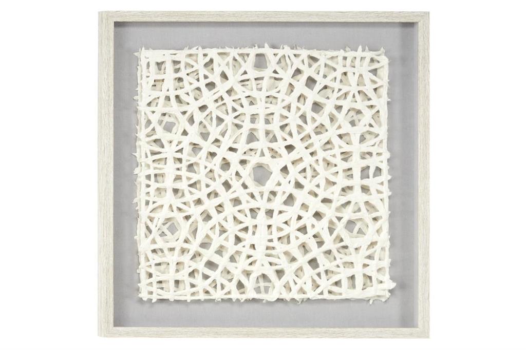 GRAY WOOD GEOMETRIC HANDMADE 3D SQUARE ORIGAMI SHADOW BOX WITH CANVAS BACKING