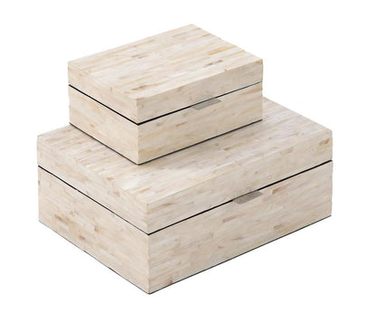 WHITE MOTHER OF PEARL HANDMADE BOX WITH HINGED LID,