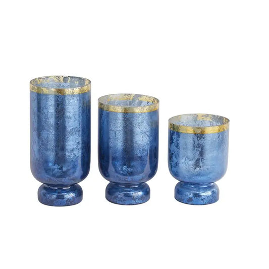 Blue Glass Glam Candle Holder