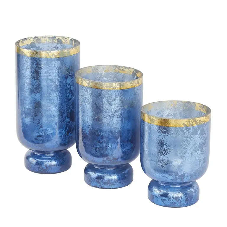 Blue Glass Glam Candle Holder