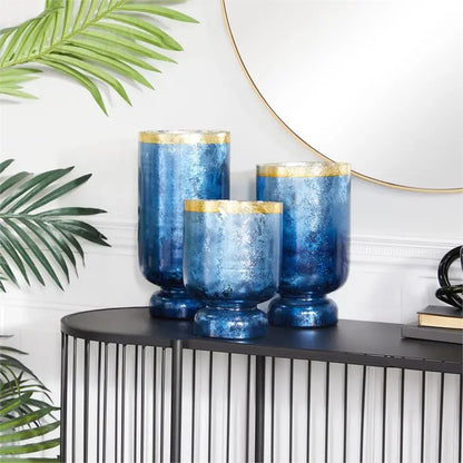 Blue Glass Glam Candle Holder