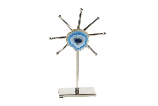 BLUE ALUMINUM GLAM SCULPTURE