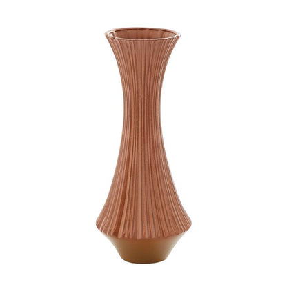 RUST CERAMIC RIBBED VASE