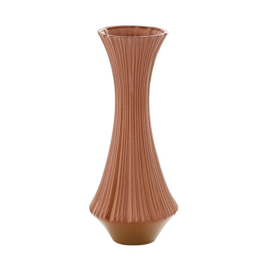 RUST CERAMIC RIBBED VASE