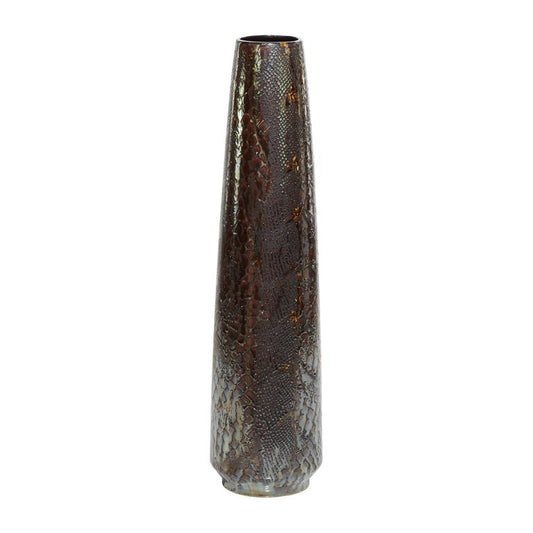 SILVER CERAMIC SNAKESKIN INSPIRED VASE