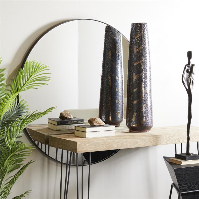 SILVER CERAMIC SNAKESKIN INSPIRED VASE