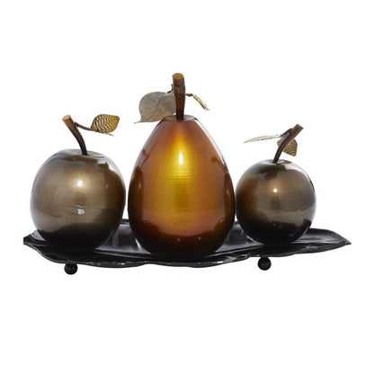 SILVER METAL TRADITIONAL DECORATIVE FRUIT SCULPTURE