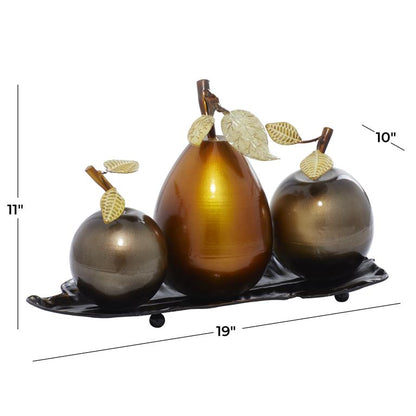 SILVER METAL TRADITIONAL DECORATIVE FRUIT SCULPTURE