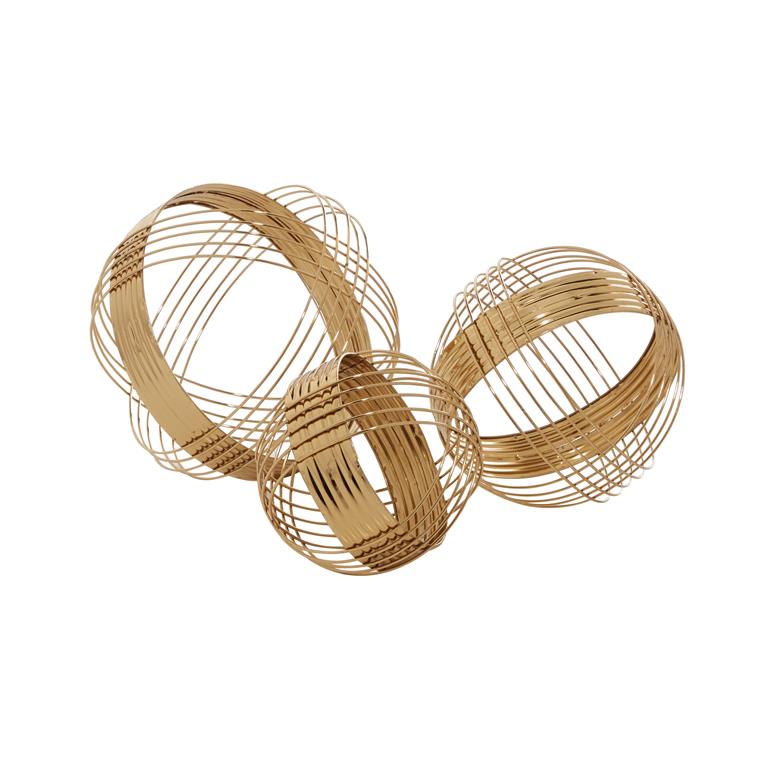COSMOPOLITAN GOLD METAL GEOMETRIC SCULPTURE