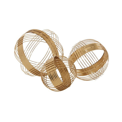 COSMOPOLITAN GOLD METAL GEOMETRIC SCULPTURE