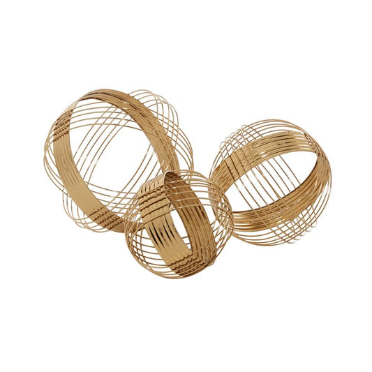 COSMOPOLITAN GOLD METAL GEOMETRIC SCULPTURE
