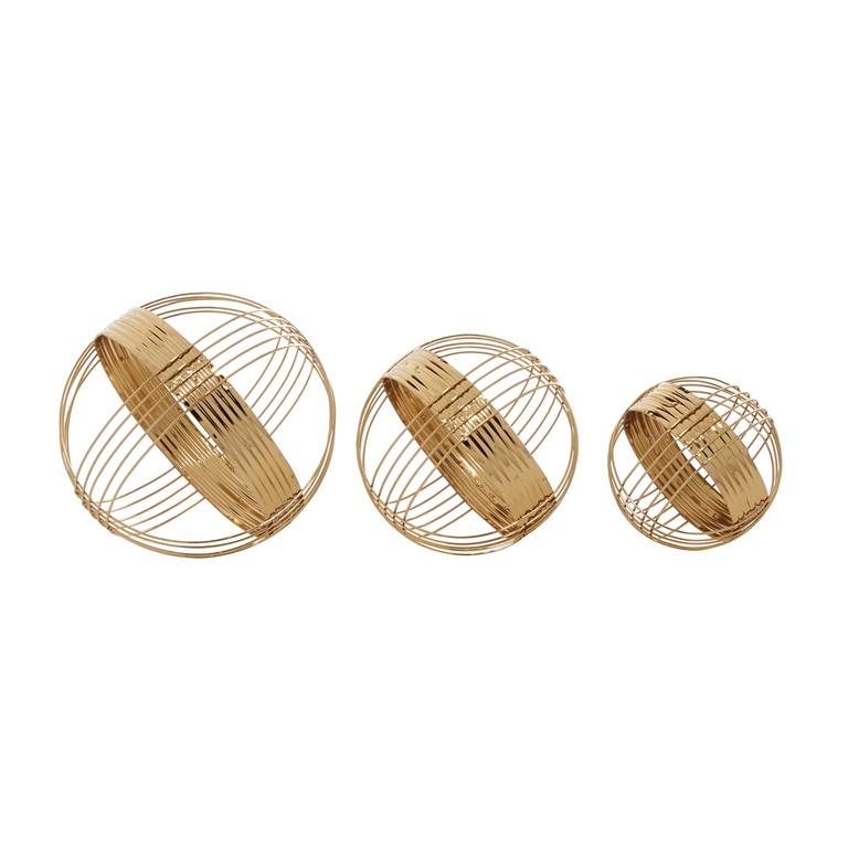 COSMOPOLITAN GOLD METAL GEOMETRIC SCULPTURE