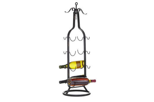 BLACK METAL INDUSTRIAL WINE HOLDER RACK
