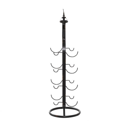 BLACK METAL INDUSTRIAL WINE HOLDER RACK