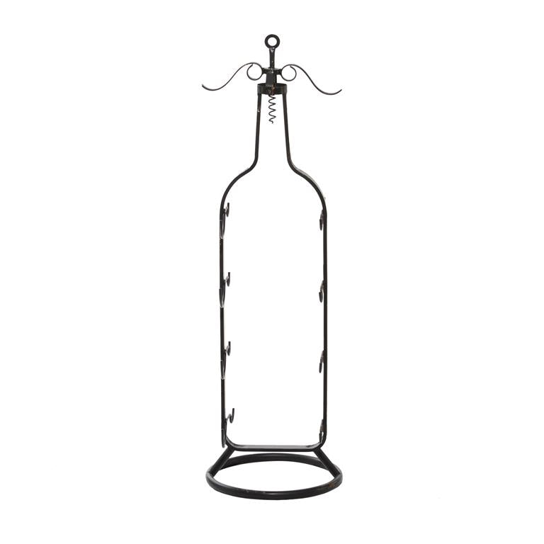 BLACK METAL INDUSTRIAL WINE HOLDER RACK