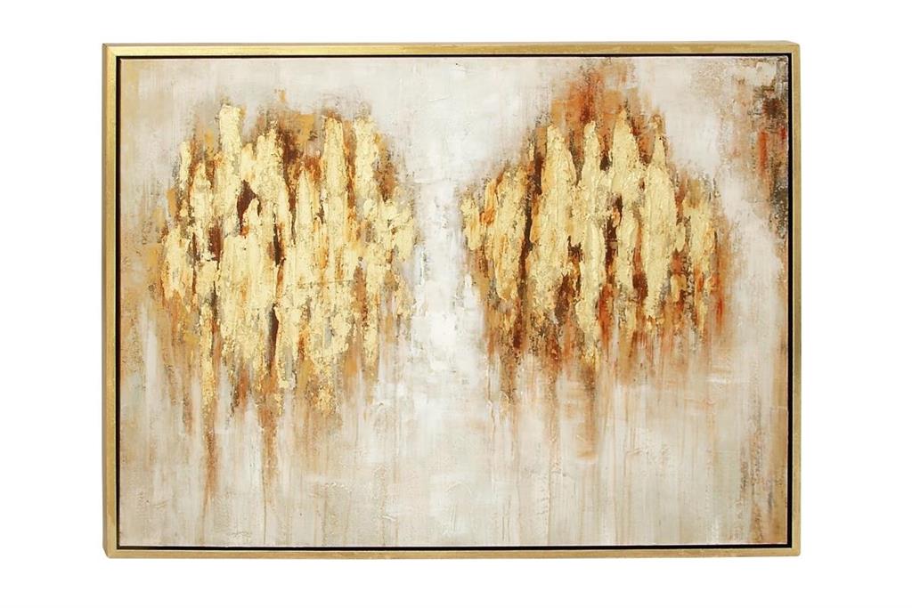 CANVAS ABSTRACT FRAMED WALL ART WITH GOLD FRAME