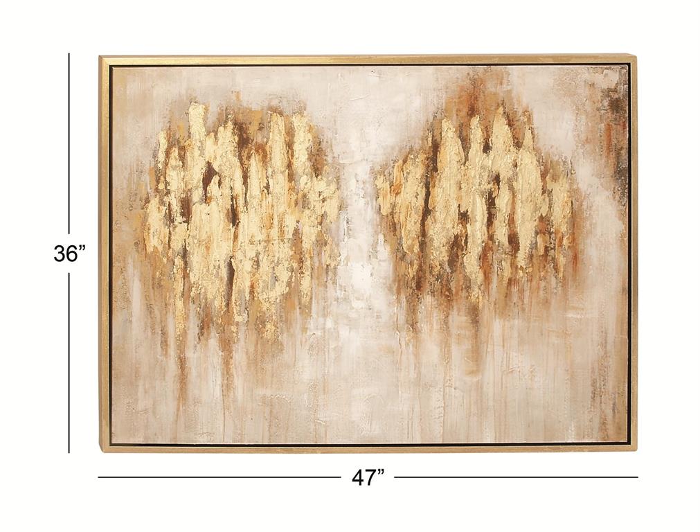 CANVAS ABSTRACT FRAMED WALL ART WITH GOLD FRAME