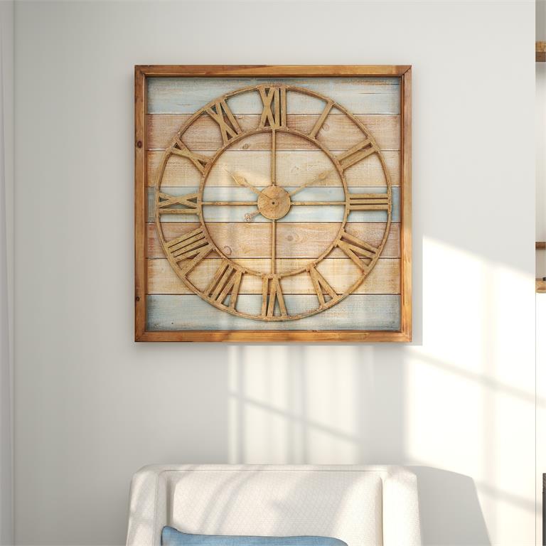 BROWN METAL WALL CLOCK