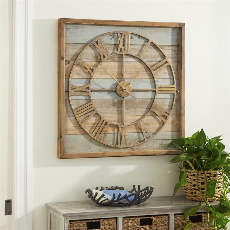 BROWN METAL WALL CLOCK