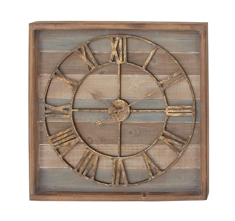 BROWN METAL WALL CLOCK