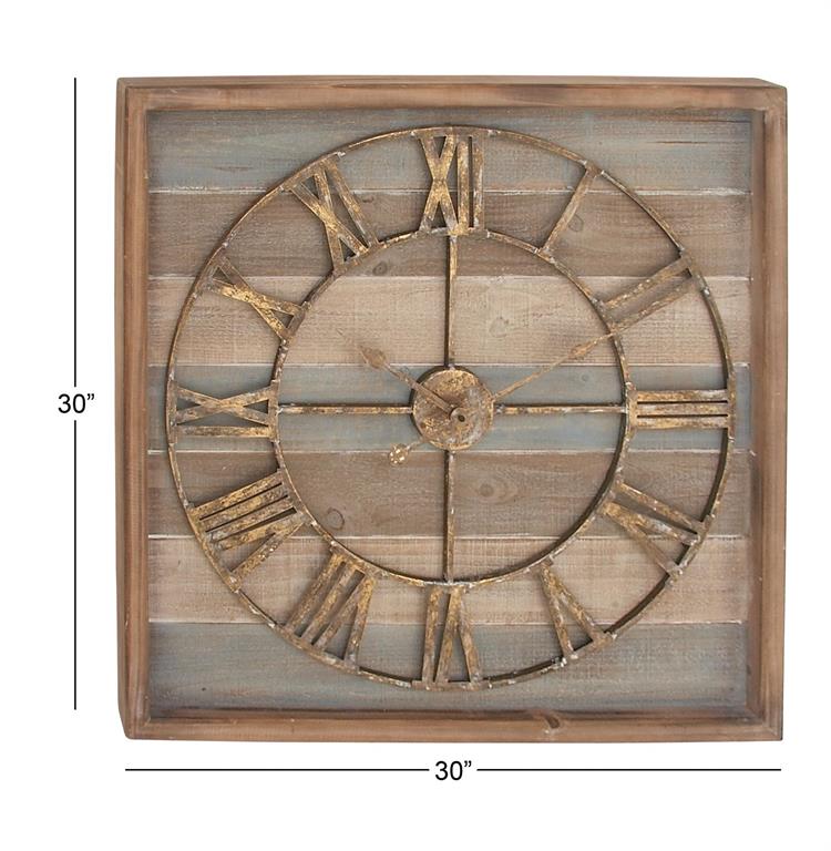 BROWN METAL WALL CLOCK