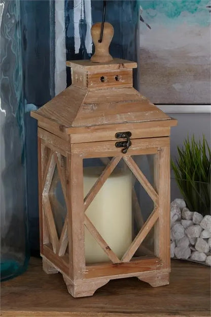Brown Wood Coastal Lantern,