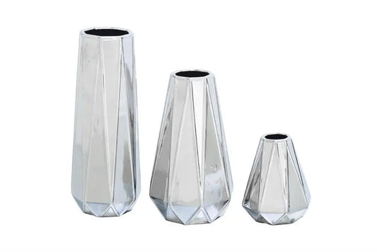 Silver Ceramic Glam Vas