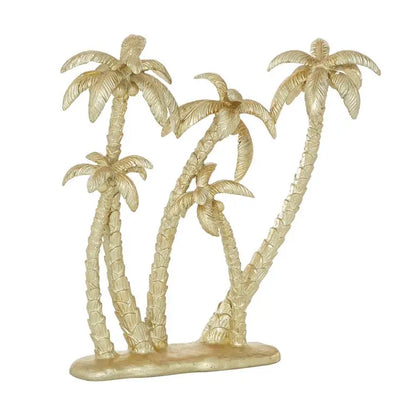 Gold Polyresin Coastal Palm Tree Sculpture,