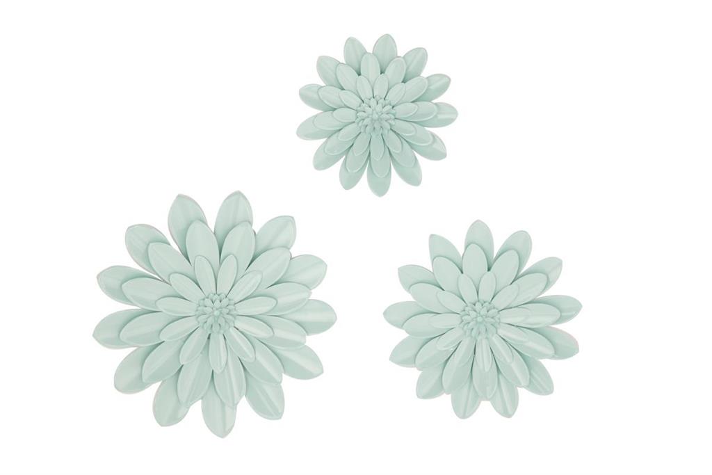 GREEN METAL FLORAL WALL DECOR