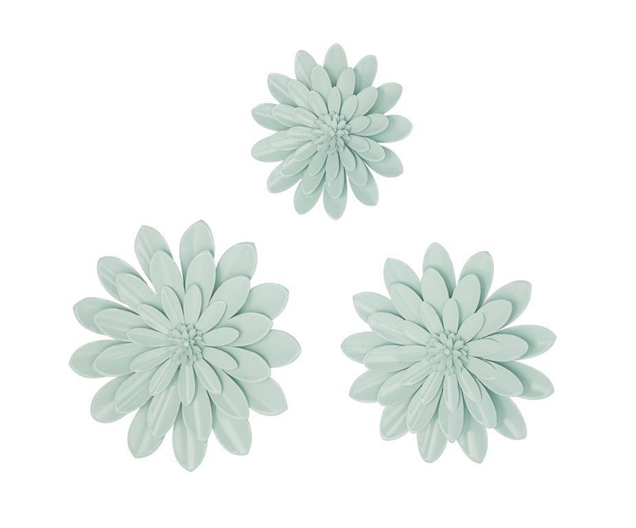 GREEN METAL FLORAL WALL DECOR