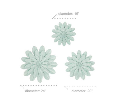 GREEN METAL FLORAL WALL DECOR