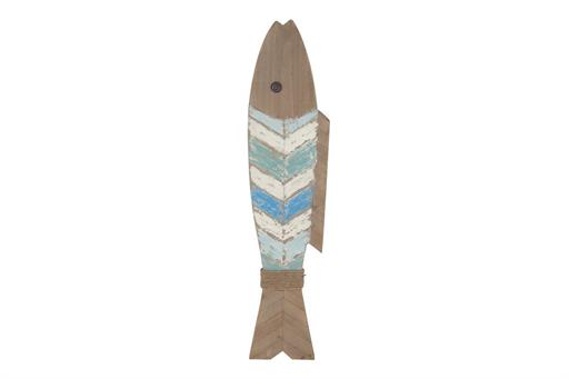 WOOD FISH WALL PLAQ