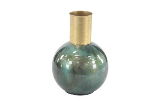 METAL GREEN VASE