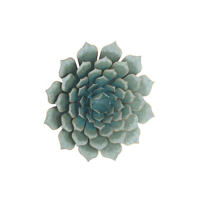 TEAL METAL FLORAL WALL DECOR