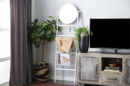 WHITE METAL CONTEMPORARY WALL SHELF