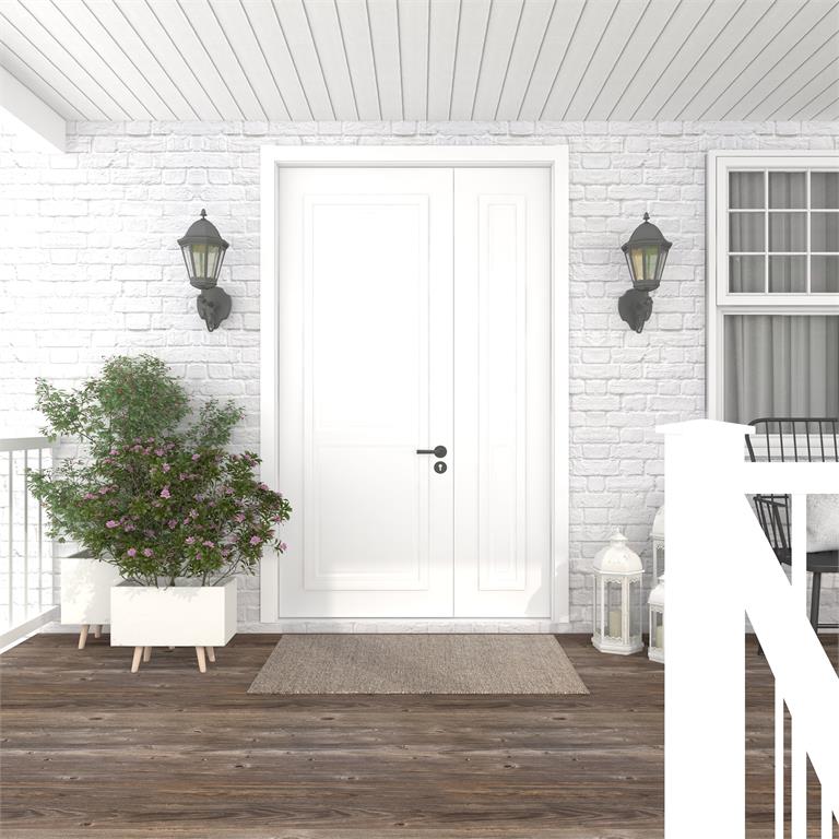 WHITE FIBERCLAY INDOOR OUTDOOR PLANTER WITH WOOD LEGS