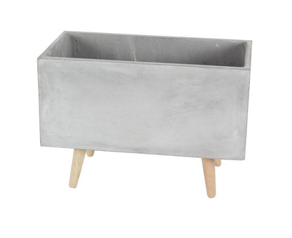 GREY FIBER CLAY CONTEMPORARY PLANTER