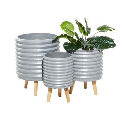 GRAY MAGNESIUM OXIDE CONTEMPORARY PLANTER