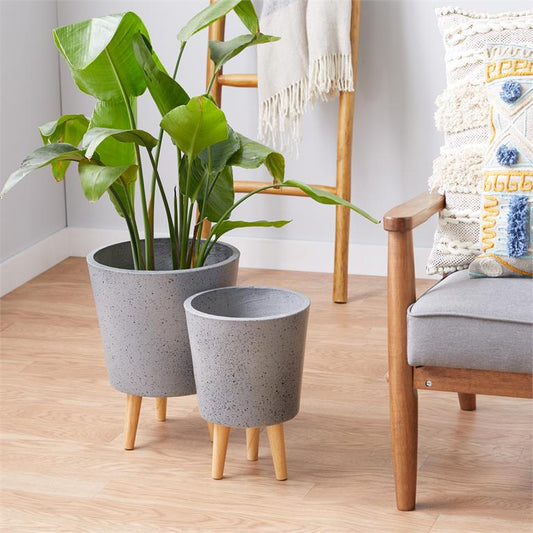 GREY MGO CONTEMPORARY PLANTER