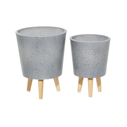 GREY MGO CONTEMPORARY PLANTER