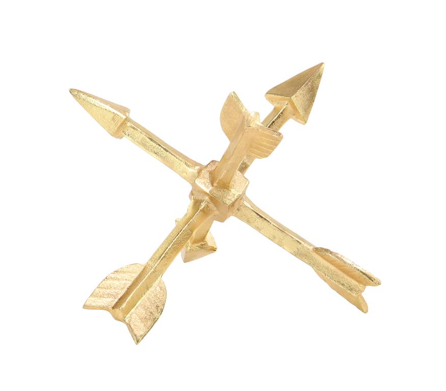 GOLD ALUMINUM GLAM GEOMETRIC SCULPTURE