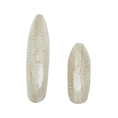WHITE CERAMIC FISH SCULPTURE